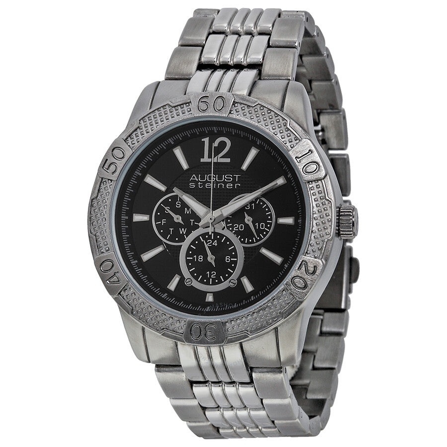 August Steiner Multi-Function Black Metal Men's Watch AS8058BK - Dawson Watches