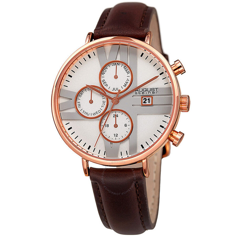 August Steiner Multifunction Silver Dial Ladies Watch AS8220BRRG - Dawson Watches