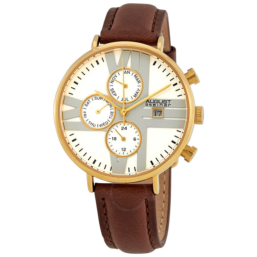 August Steiner Multifunction Silver Dial Ladies Watch AS8220BRYG - Dawson Watches