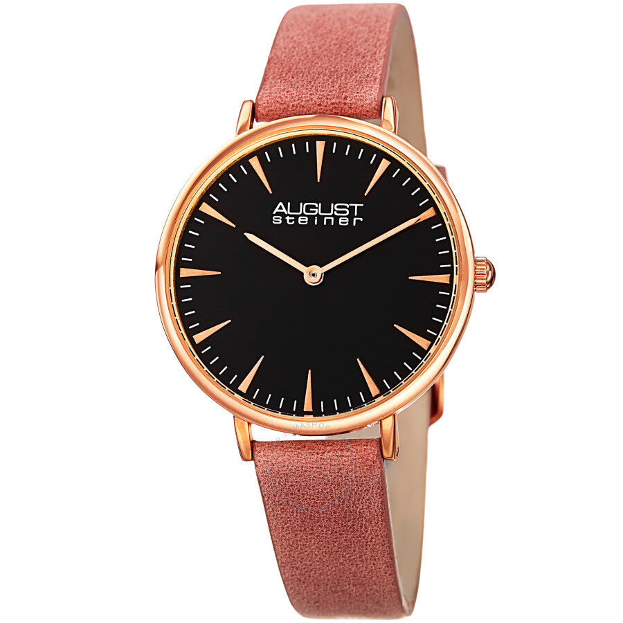 August Steiner Quartz Black Dial Ladies Watch AS8187PK - Dawson Watches