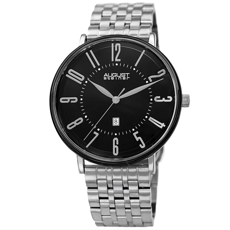 August Steiner Quartz Black Dial Men's Watch AS8257SSBK - Dawson Watches