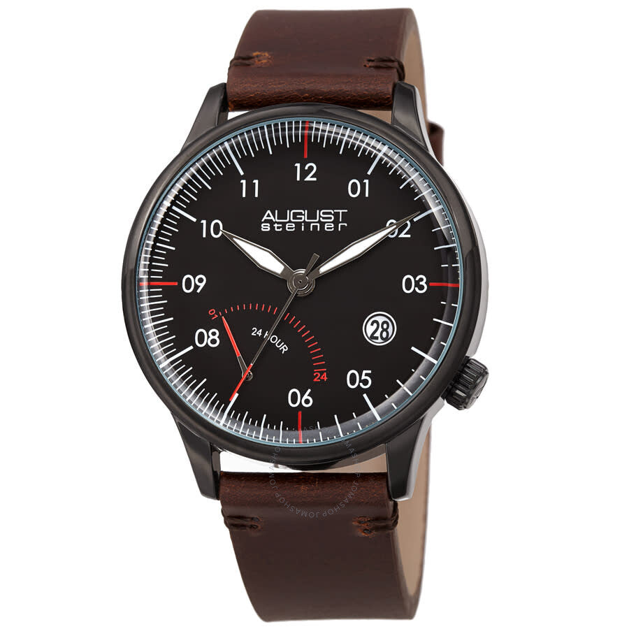 August Steiner Quartz Black Dial Men's Watch AS8285BKBR - Dawson Watches