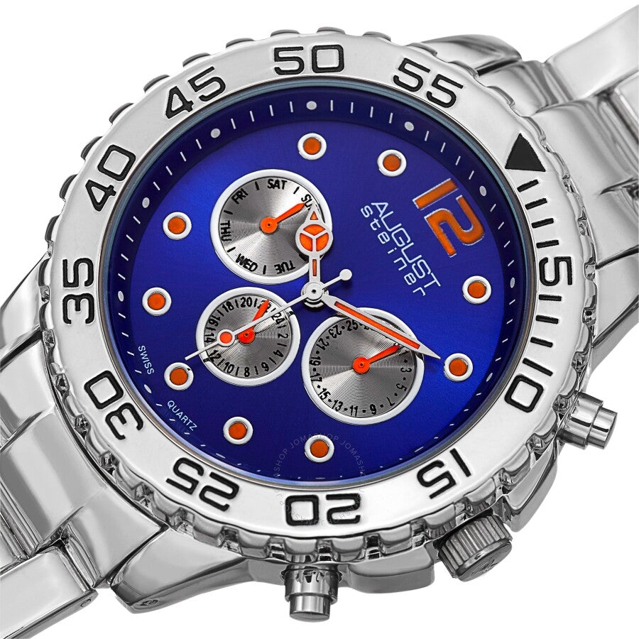 August Steiner Quartz Blue Dial Men's Watch AS8158BU - The Watches Men & Co #2