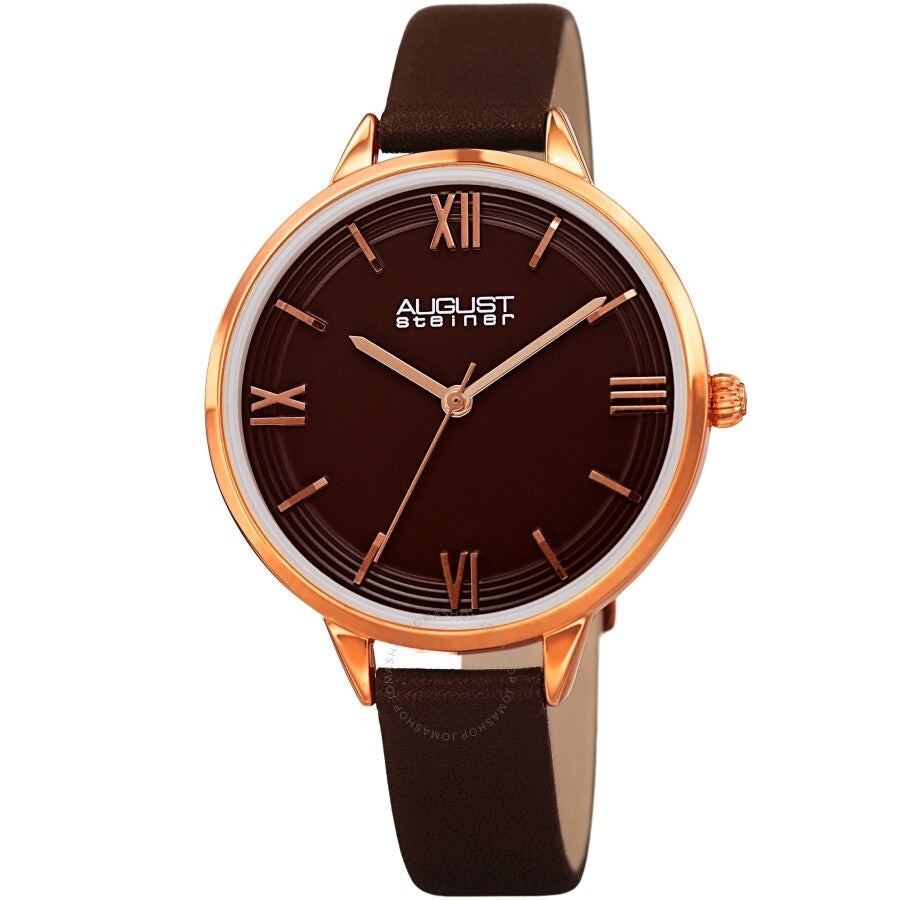 August Steiner Quartz Brown Dial Ladies Watch AS8263BR - The Watches Men & Co