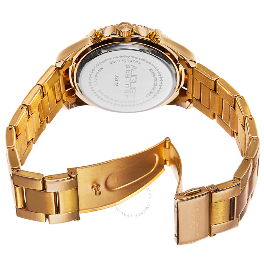 August Steiner Quartz Diamond Orange Dial Ladies Watch AS8136YGOR - Dawson Watches #4