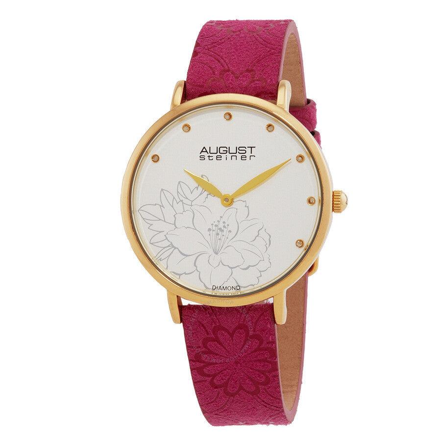 August Steiner Quartz Diamond Silver Dial Ladies Watch AS8242PK - Dawson Watches