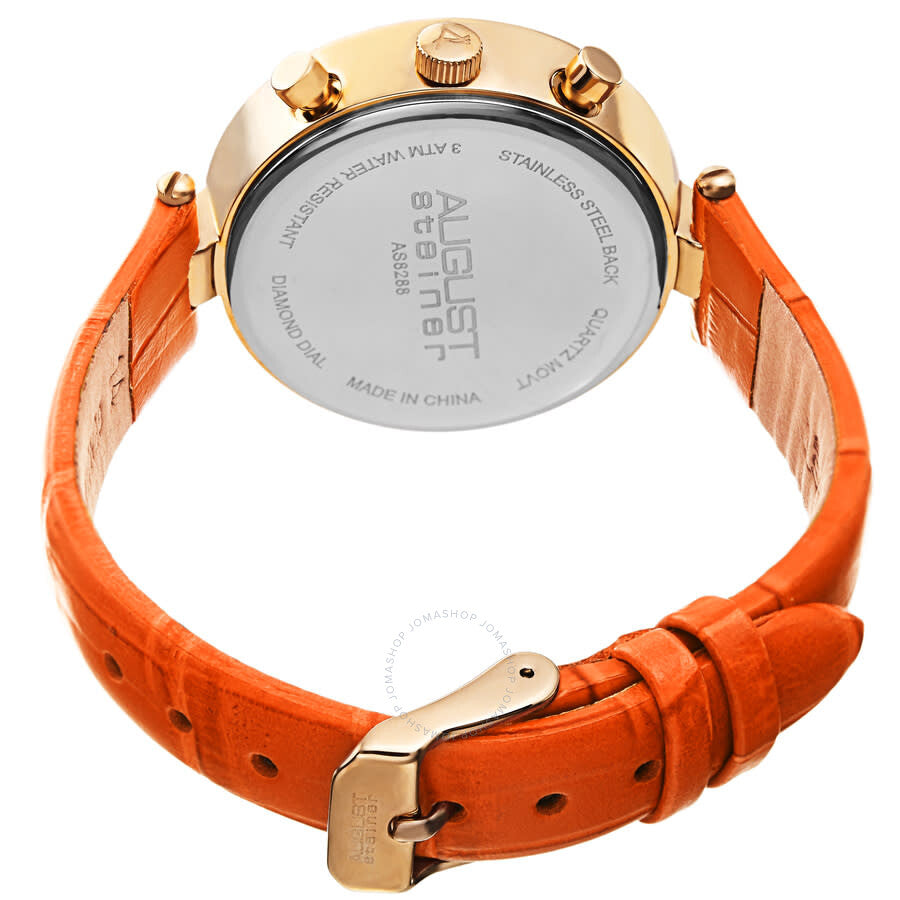 August Steiner Quartz Diamond Silver Dial Ladies Watch AS8288OR - The Watches Men & Co #4