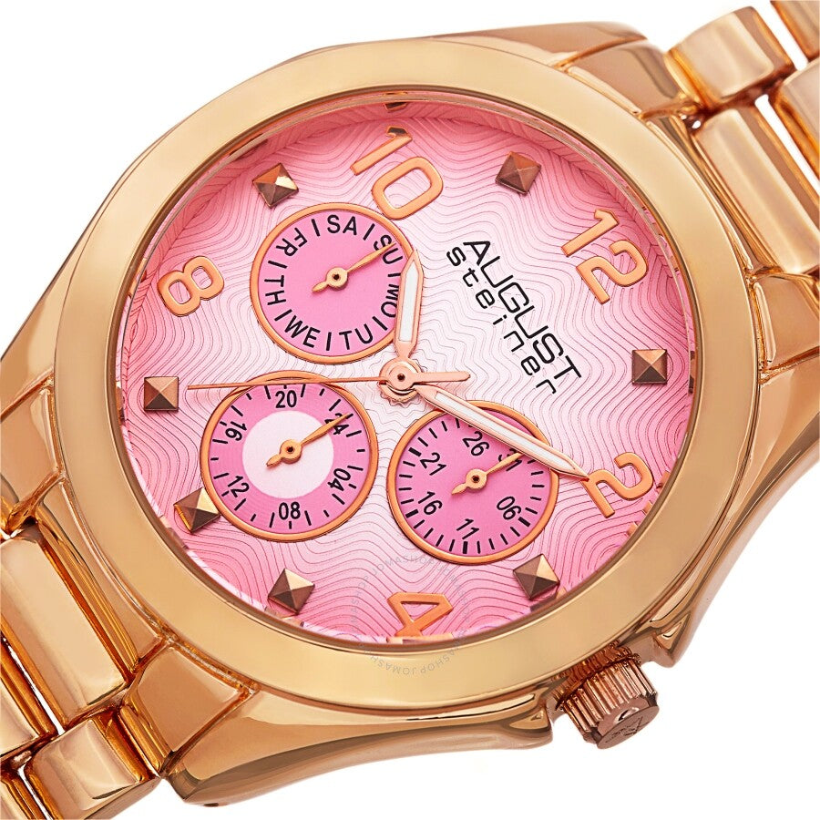 August Steiner Quartz Pink Dial Ladies Watch AS8150RG - The Watches Men & Co #2