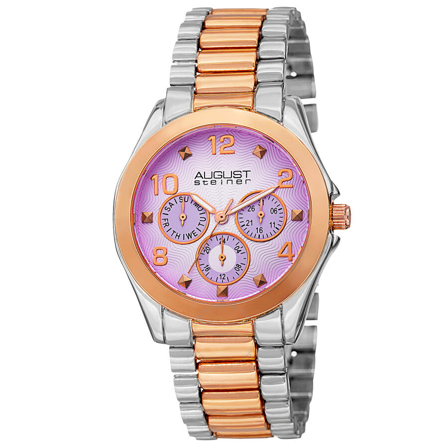 August Steiner Quartz Purple Dial Ladies Watch AS8150TTR - Dawson Watches