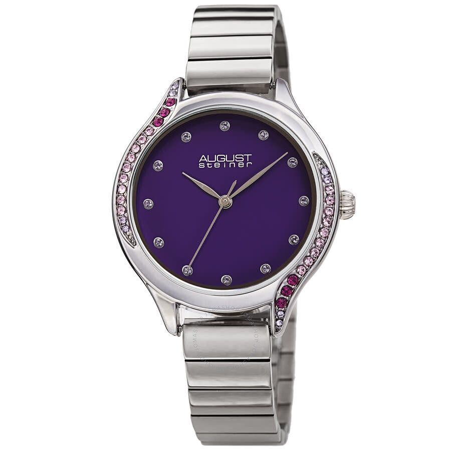 August Steiner Quartz Purple Dial Ladies Watch AS8279PU - Dawson Watches