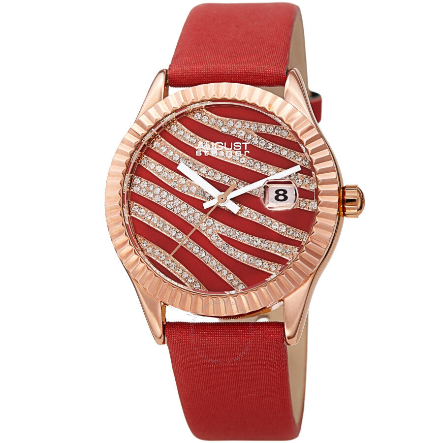 August Steiner Quartz Red Dial Ladies Watch AS8275RD - Dawson Watches