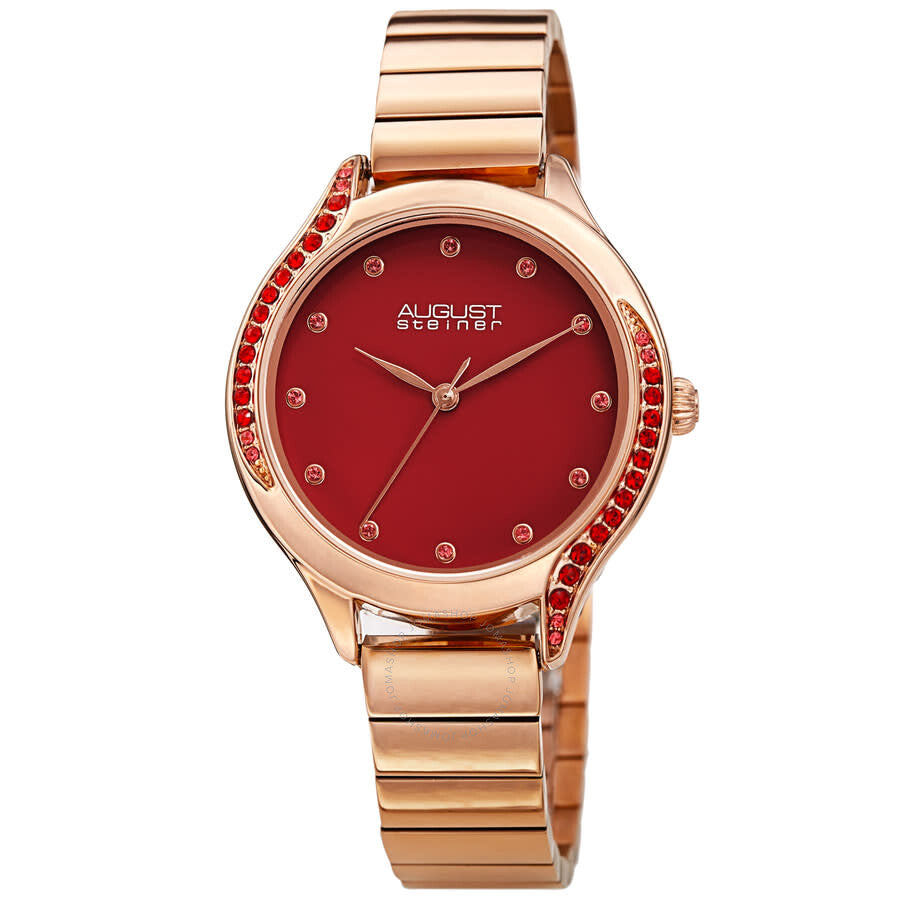 August Steiner Quartz Red Dial Ladies Watch AS8279RD - Dawson Watches
