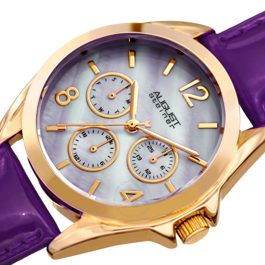 August Steiner Quartz Silver Dial Ladies Watch AS8191PU - The Watches Men & Co #2