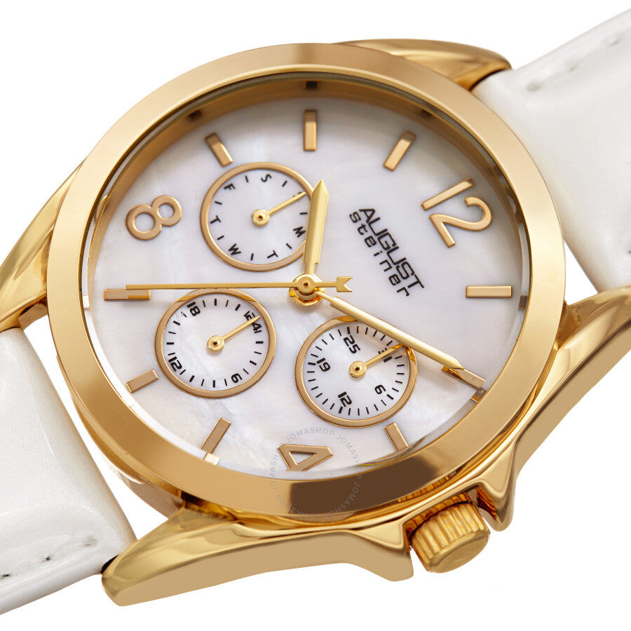 August Steiner Quartz Silver Dial Ladies Watch AS8191YGW - The Watches Men & Co #2