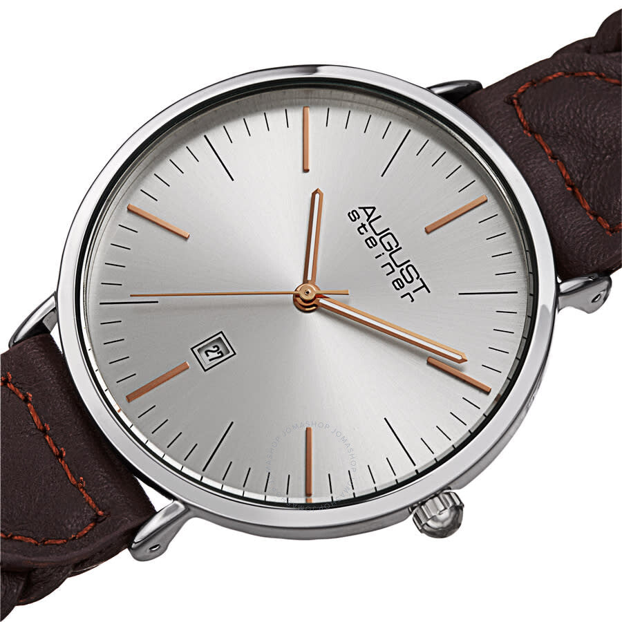 August Steiner Quartz Silver Dial Men's Watch AS8293BR - Dawson Watches #2