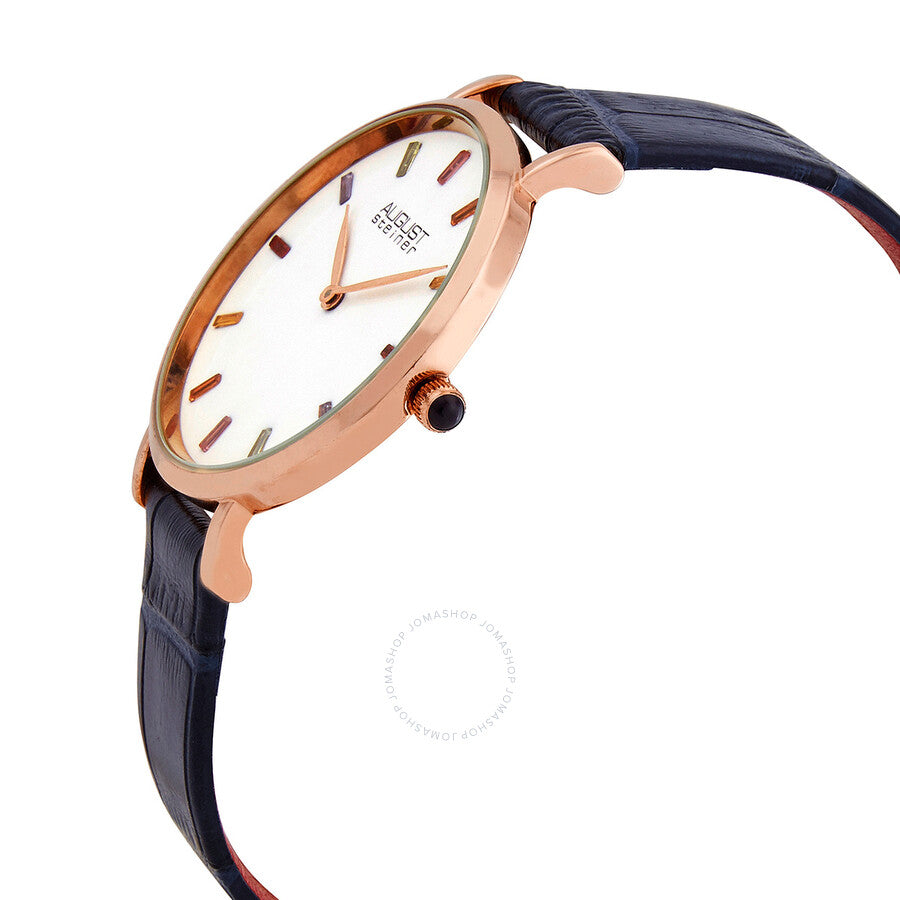 August Steiner Quartz White Dial Blue Leather Ladies Watch AS8287BU - Dawson Watches #2