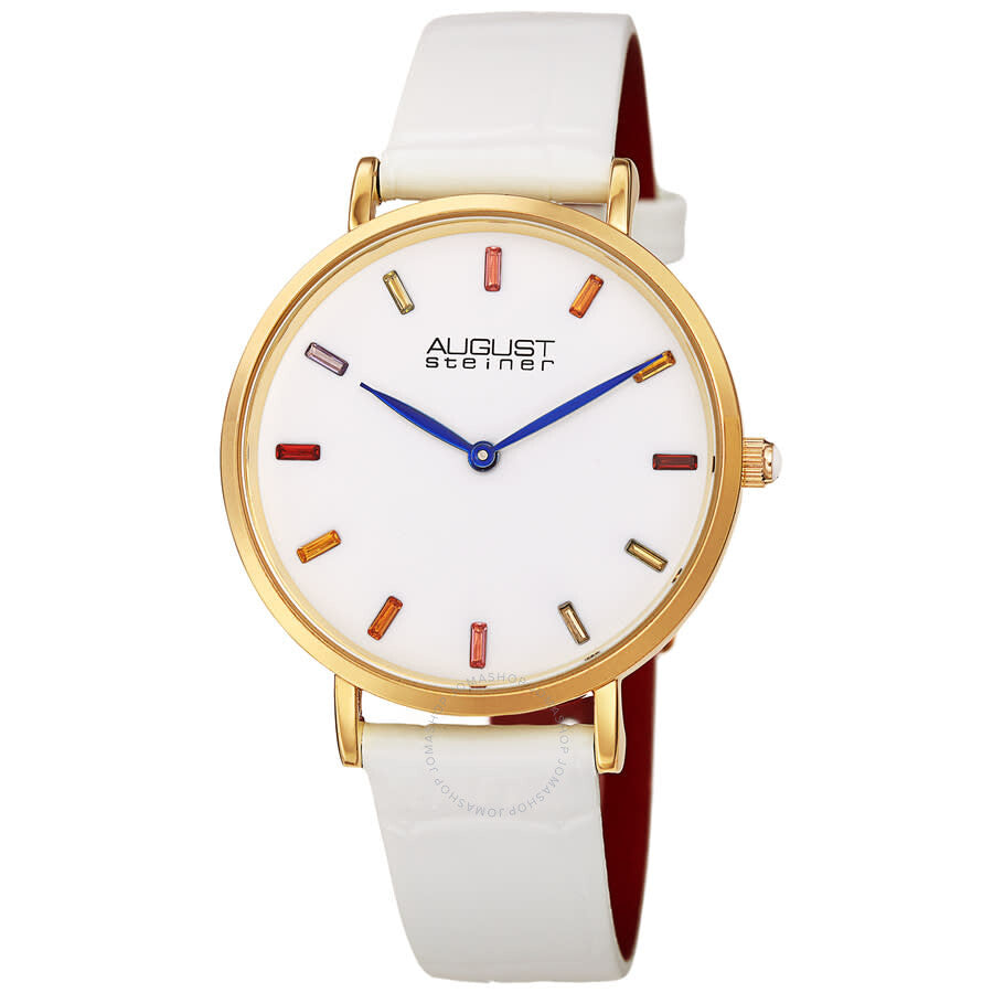 August Steiner Quartz White Dial Ladies Watch AS8287WT - Dawson Watches