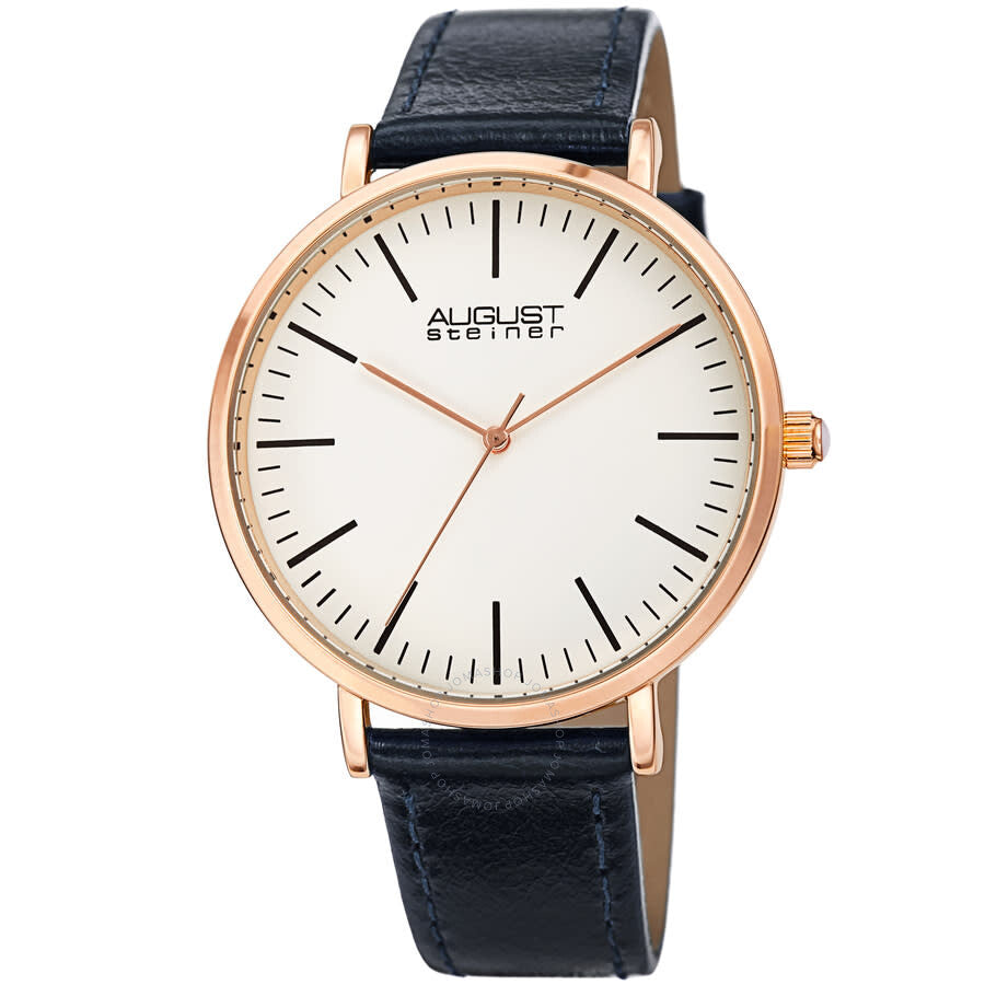 August Steiner Quartz White Dial Men's Watch AS8284RGBU - Dawson Watches