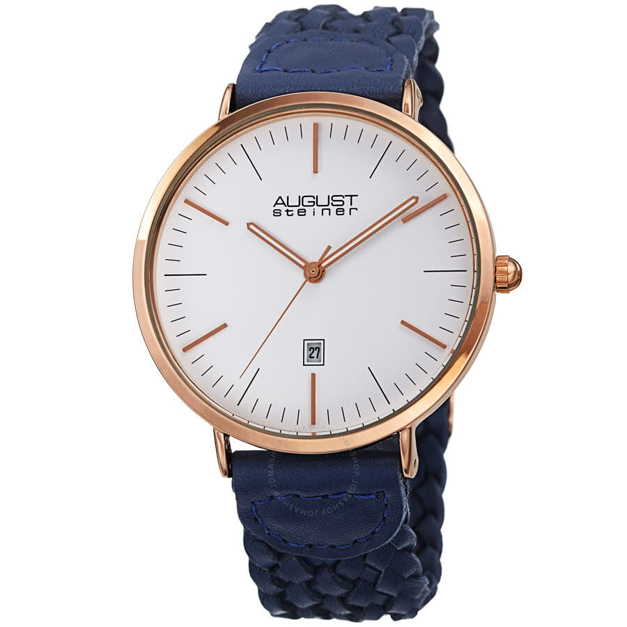 August Steiner Quartz White Dial Men's Watch AS8293RGBU - Dawson Watches