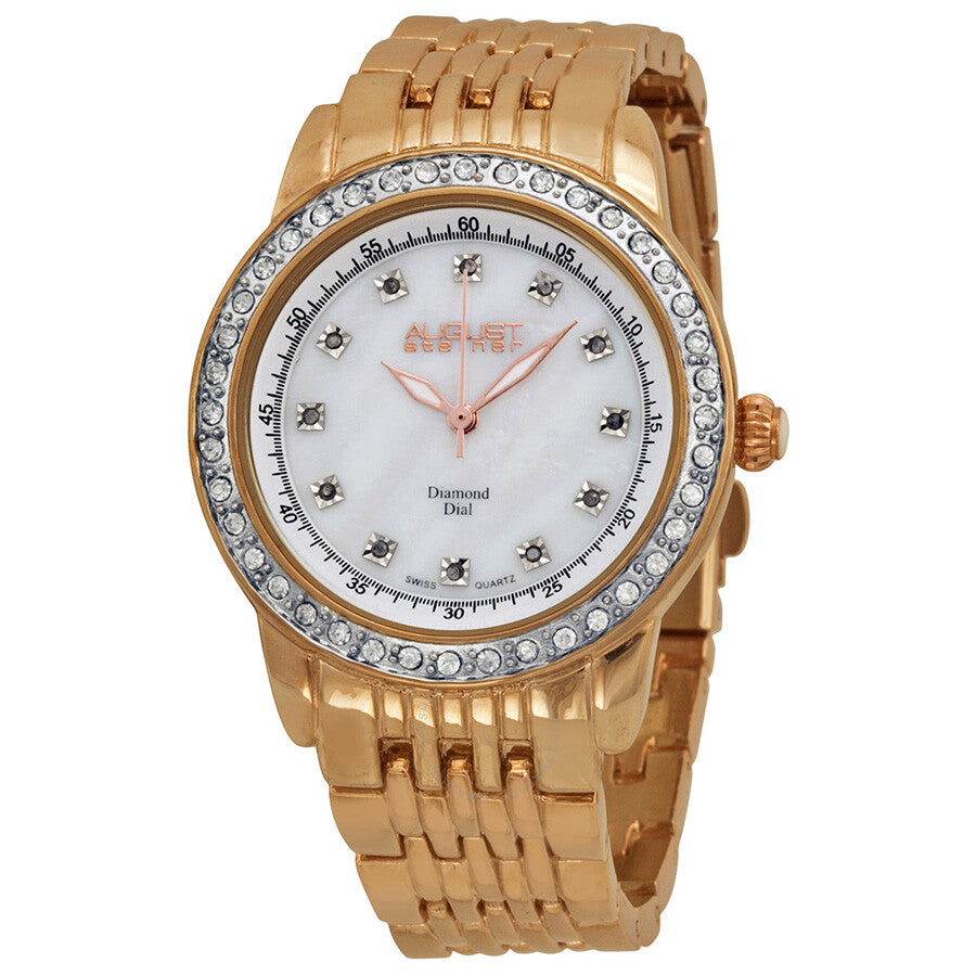 August Steiner Mother of Pearl Dial Rose Gold-tone Ladies Watch AS8045RG - Dawson Watches
