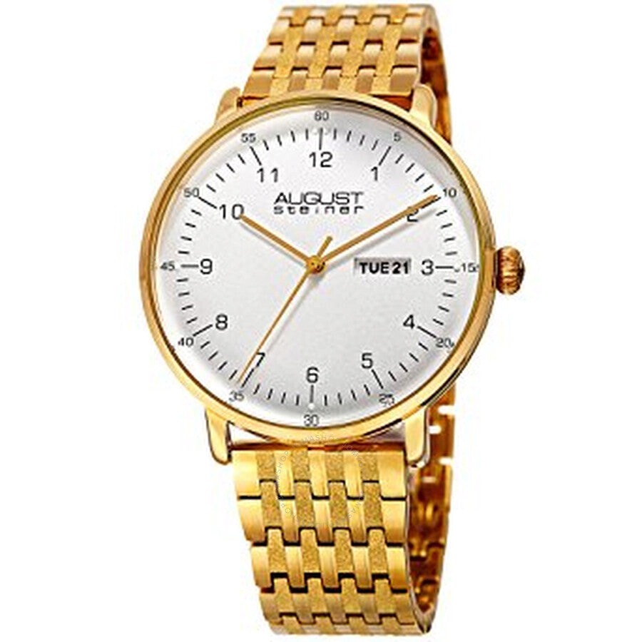 August Steiner Silver Dial Gold-tone Men's Watch AS8215YG - Dawson Watches