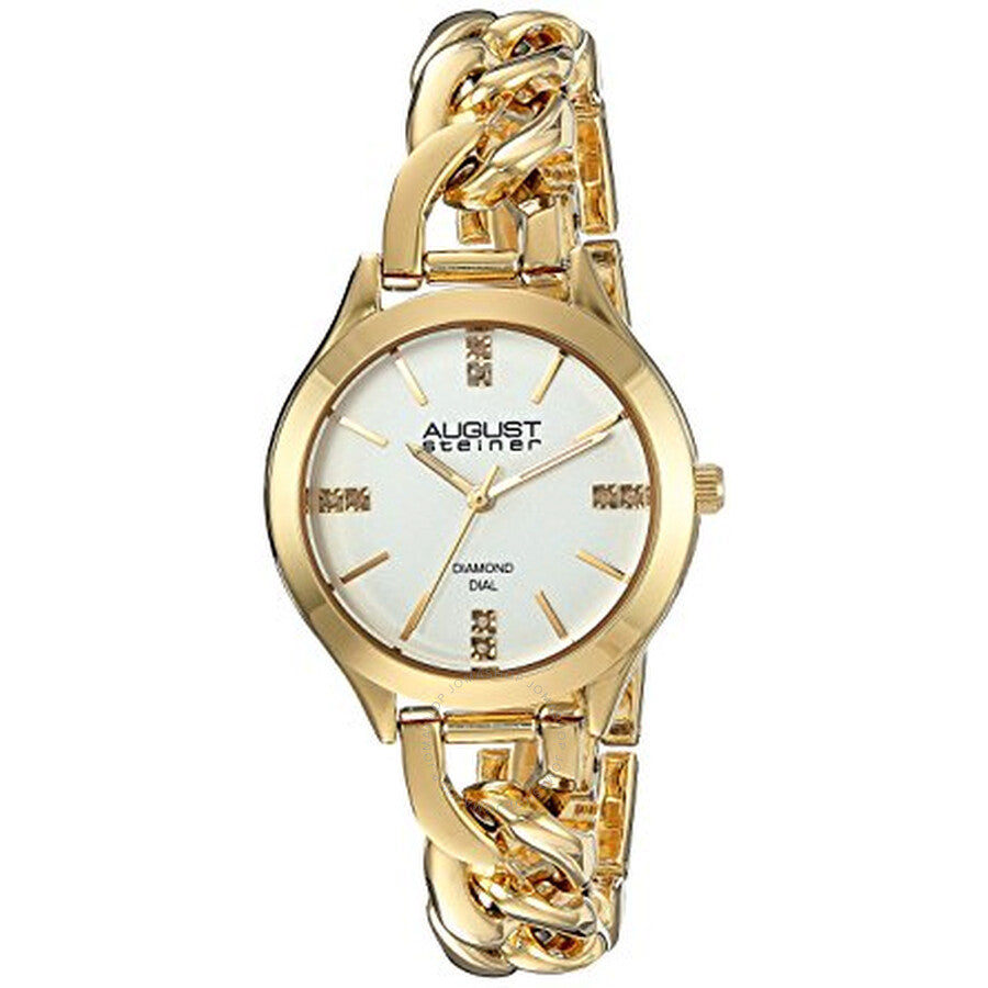 August Steiner Silver Dial Yellow Gold-tone Ladies Watch AS8222YG - Dawson Watches
