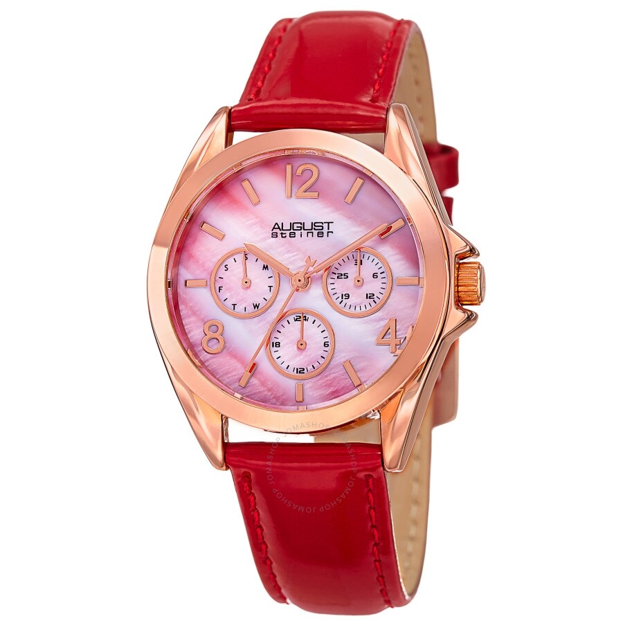 August Steiner Quartz Red Dial Ladies Watch AS8191RD - Dawson Watches