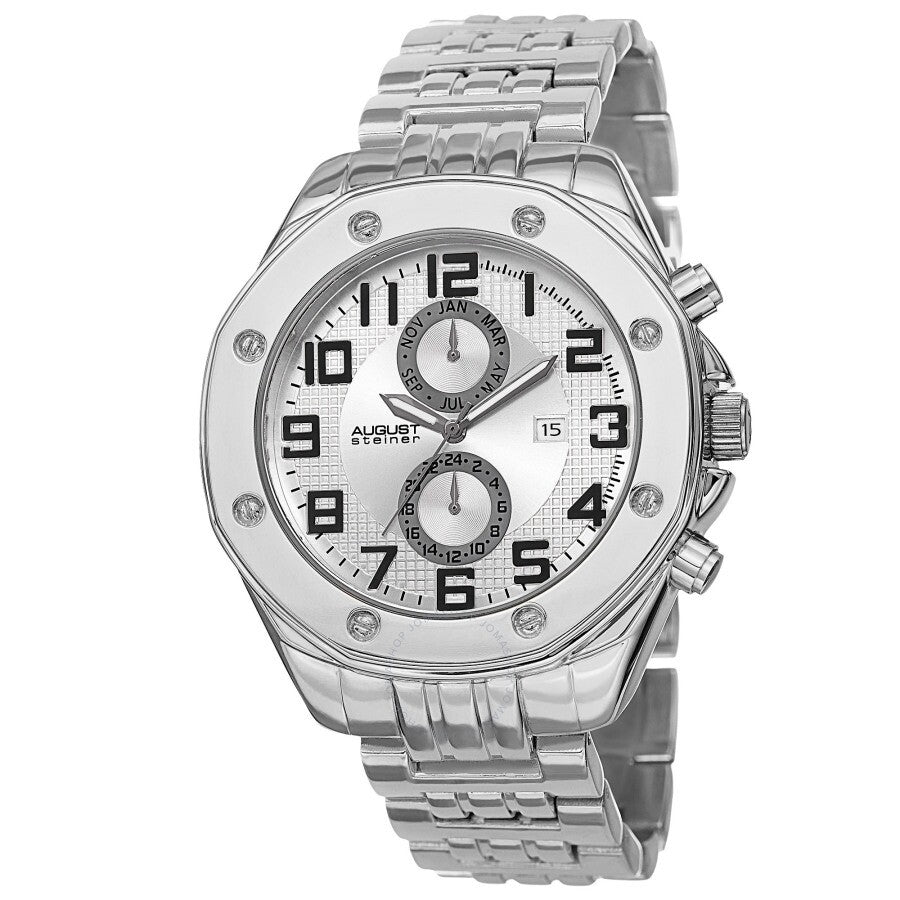 August Steiner Quartz Silver Dial Silver-tone Alloy Men's Watch AS8140SS - Dawson Watches