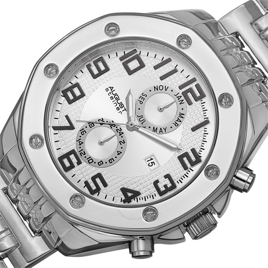 August Steiner Quartz Silver Dial Silver-tone Alloy Men's Watch AS8140SS - Dawson Watches #2