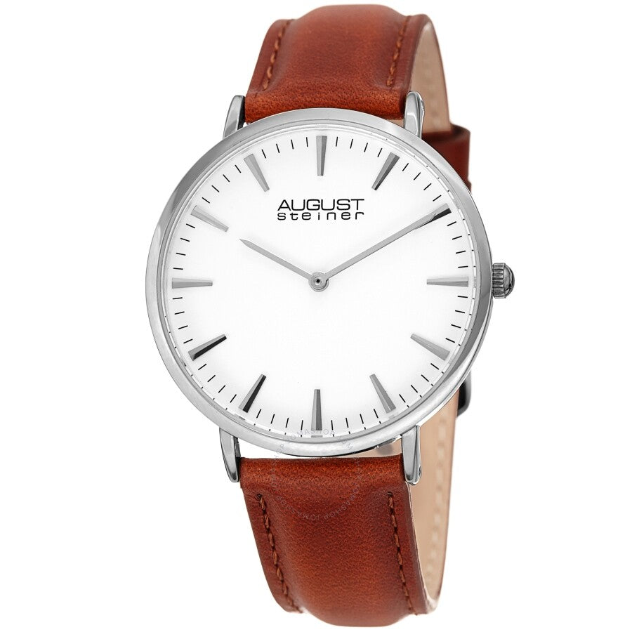 August Steiner Quartz White Dial Ladies Watch AS8247SSBR - Dawson Watches