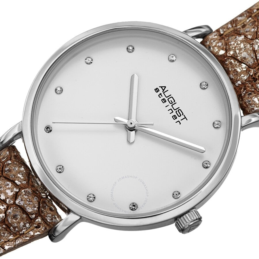 August Steiner Quartz Crystal White Dial Ladies Watch AS8258SS - Dawson Watches #2