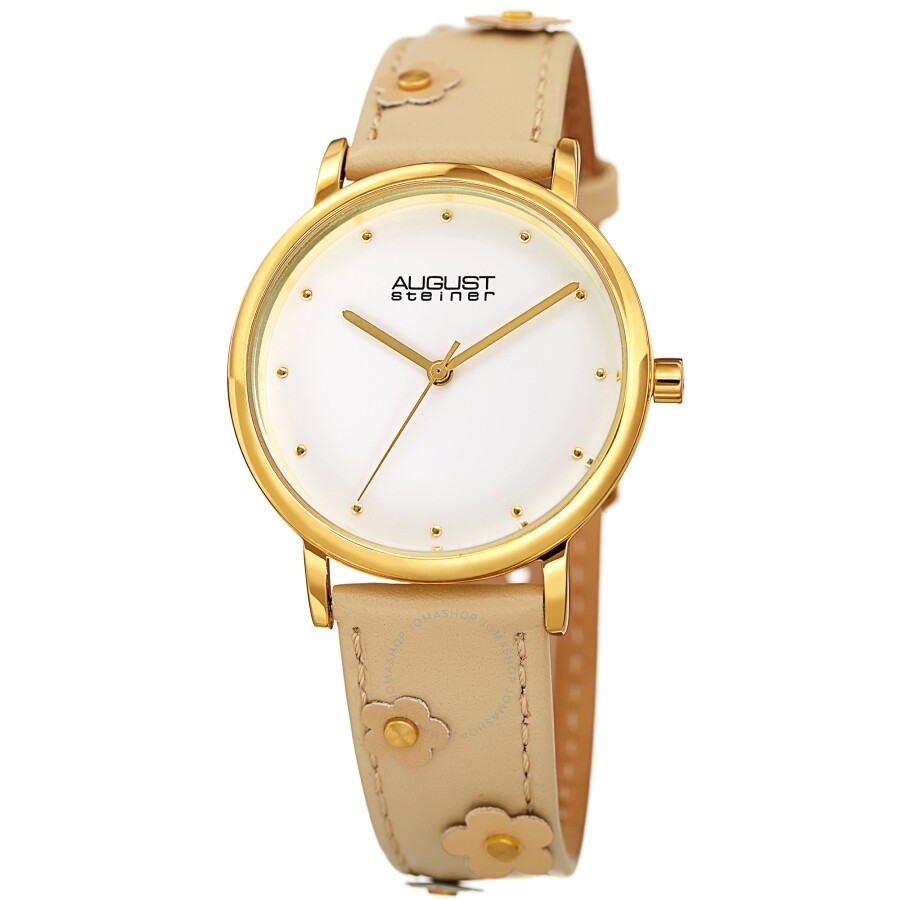 August Steiner Quartz White Dial Ladies Watch AS8260TN - Dawson Watches