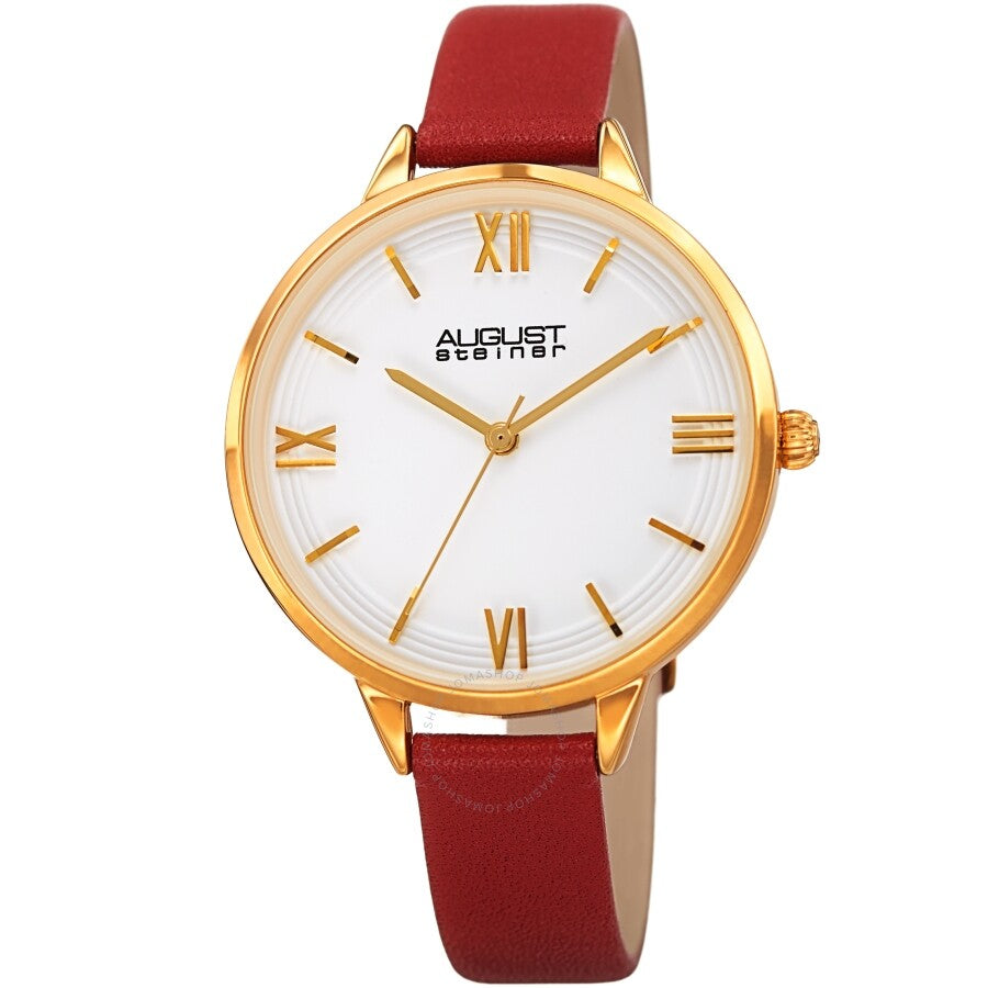 August Steiner Quartz White Dial Ladies Watch AS8263RD - Dawson Watches