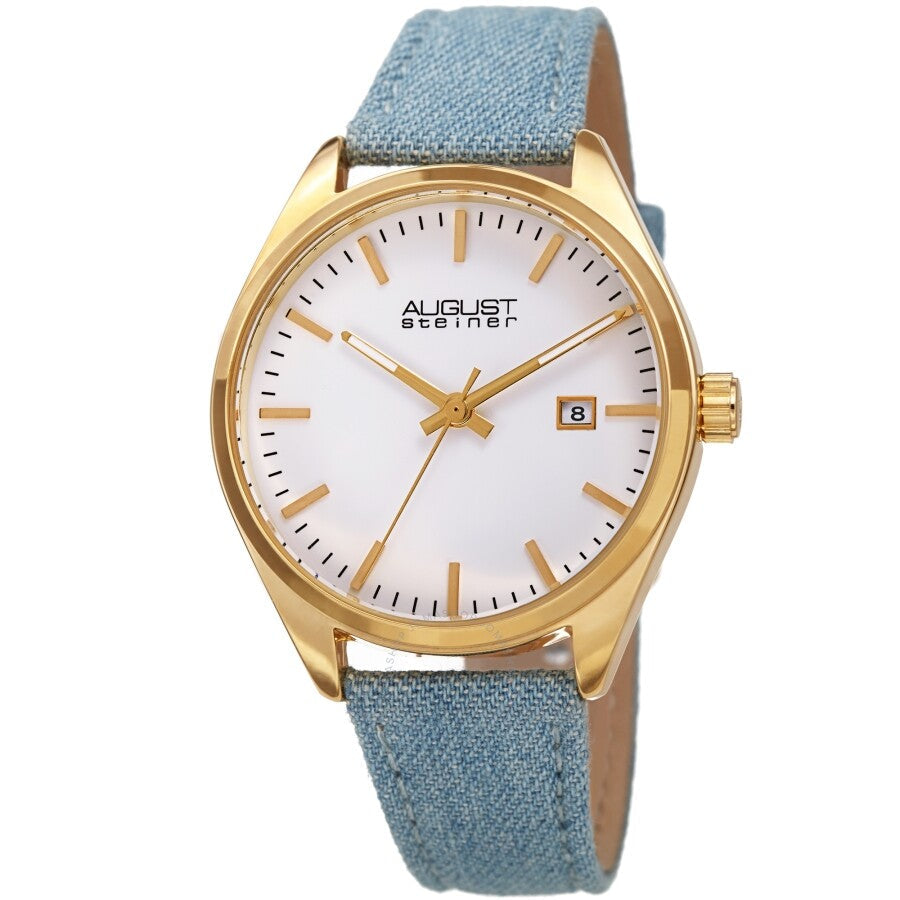 August Steiner Quartz White Dial Ladies Watch AS8266YG - Dawson Watches