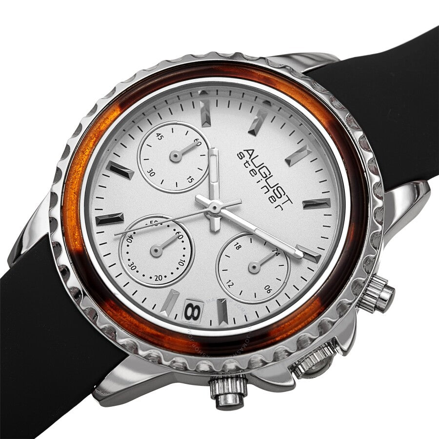 August Steiner Chronograph Quartz White Dial Ladies Watch AS8268BK - Dawson Watches #2