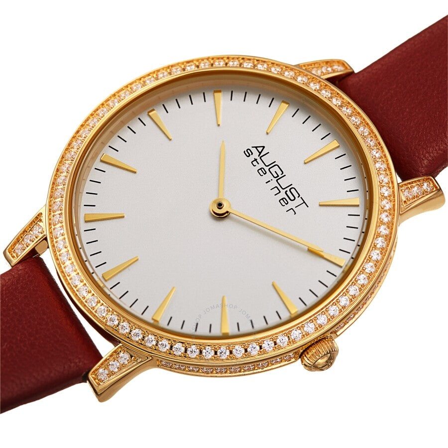 August Steiner Quartz Crystal White Dial Ladies Watch AS8274RD - Dawson Watches #2