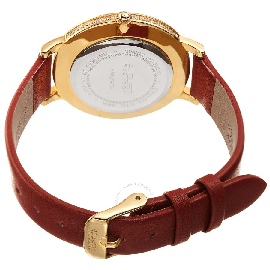 August Steiner Quartz Crystal White Dial Ladies Watch AS8274RD - Dawson Watches #4