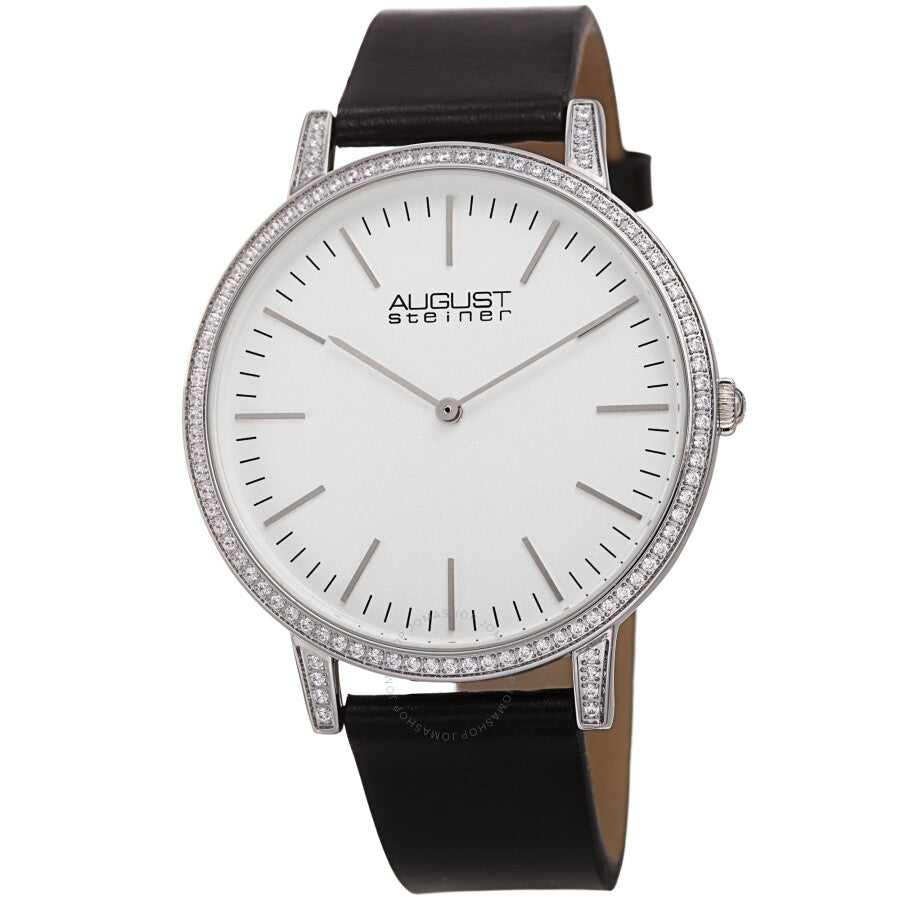 August Steiner Quartz Crystal White Dial Men's Watch AS8273BK - Dawson Watches