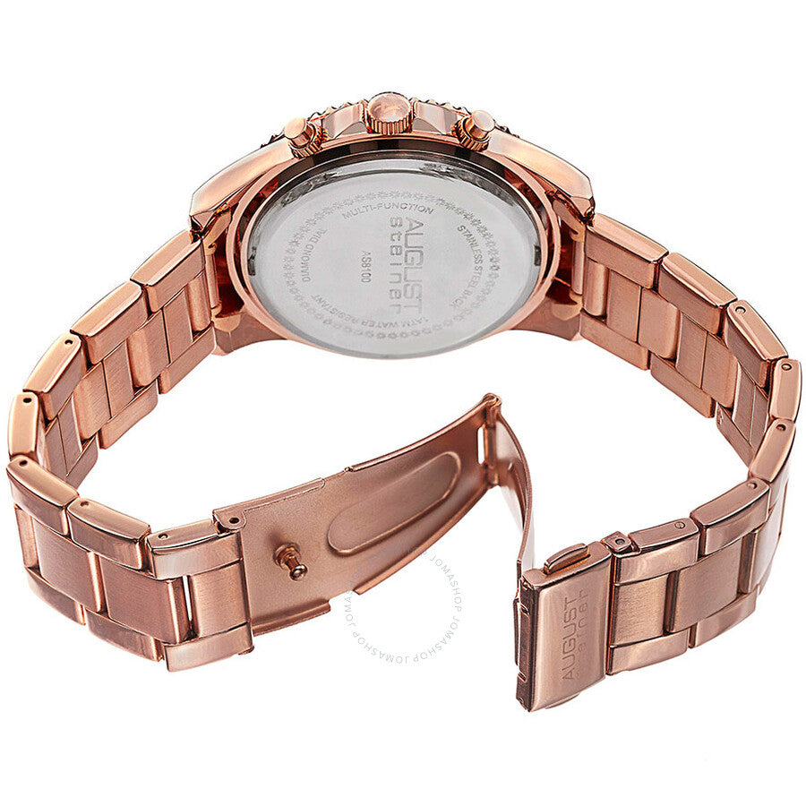 August Steiner White Dial Rose Gold-tone Ladies Watch AS8100RG - The Watches Men & Co #4