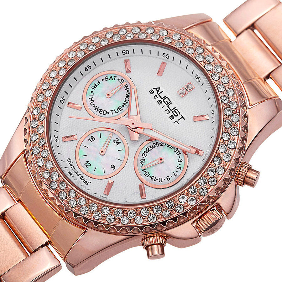 August Steiner White Dial Rose Gold-tone Ladies Watch AS8100RG - Dawson Watches #2
