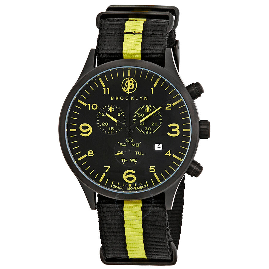 Brooklyn Watch Co. Bedford Brownstone Chronograph Black Dial Men's Watch 309-I-01YA-NSYW - Dawson Watches