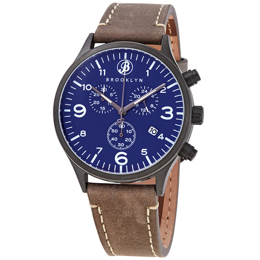 Brooklyn Watch Co. Bedford Brownstone II Quartz Blue Dial Men's Watch 307-BLU-5 - Dawson Watches