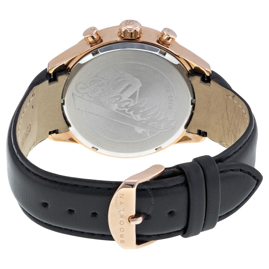 Brooklyn Watch Co. Fulton Black Dial Black Leather Swiss Quartz Men's Watch FL-RG-BK-BK - The Watches Men & Co #3
