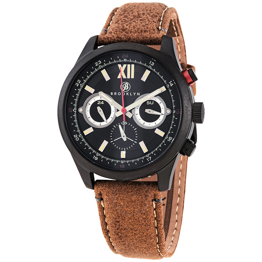 Brooklyn Watch Co. Stuyvesant Quartz Black Dial Men's Watch BW-8128-BQ-01-LBRW - Dawson Watches