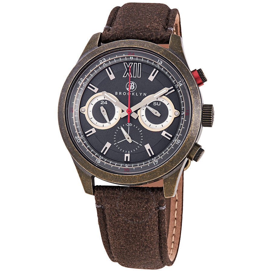 Brooklyn Watch Co. Stuyvesant Quartz Black Dial Men's Watch BW-8128-CQ-014-BRW - Dawson Watches