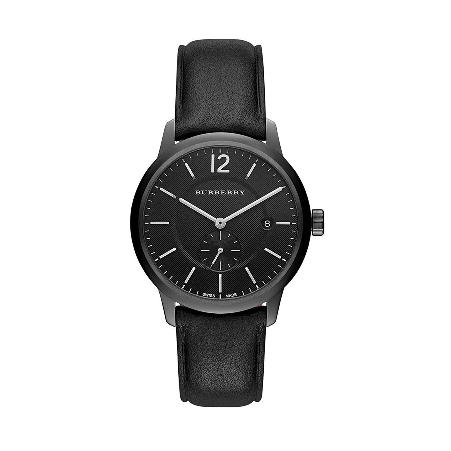 Burberry Men’s Swiss Made Leather Strap Black Dial Men's Watch  BU10003 - Dawson Watches