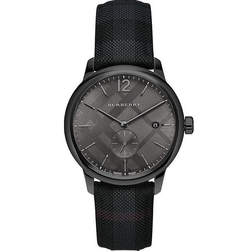 Burberry Men’s Swiss Made Leather Strap Black Dial Men's Watch  BU10010 - Dawson Watches