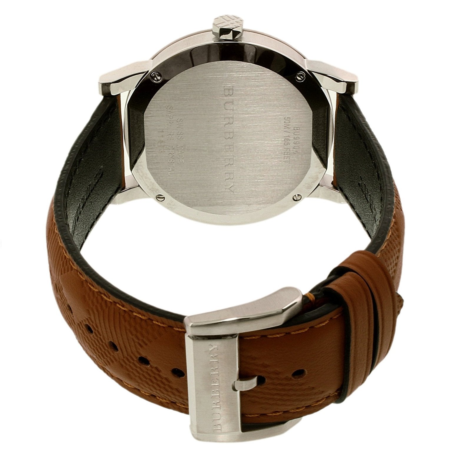 Burberry Men’s Quartz Leather Strap Silver Dial Men's Watch BU9904 - Dawson Watches #3