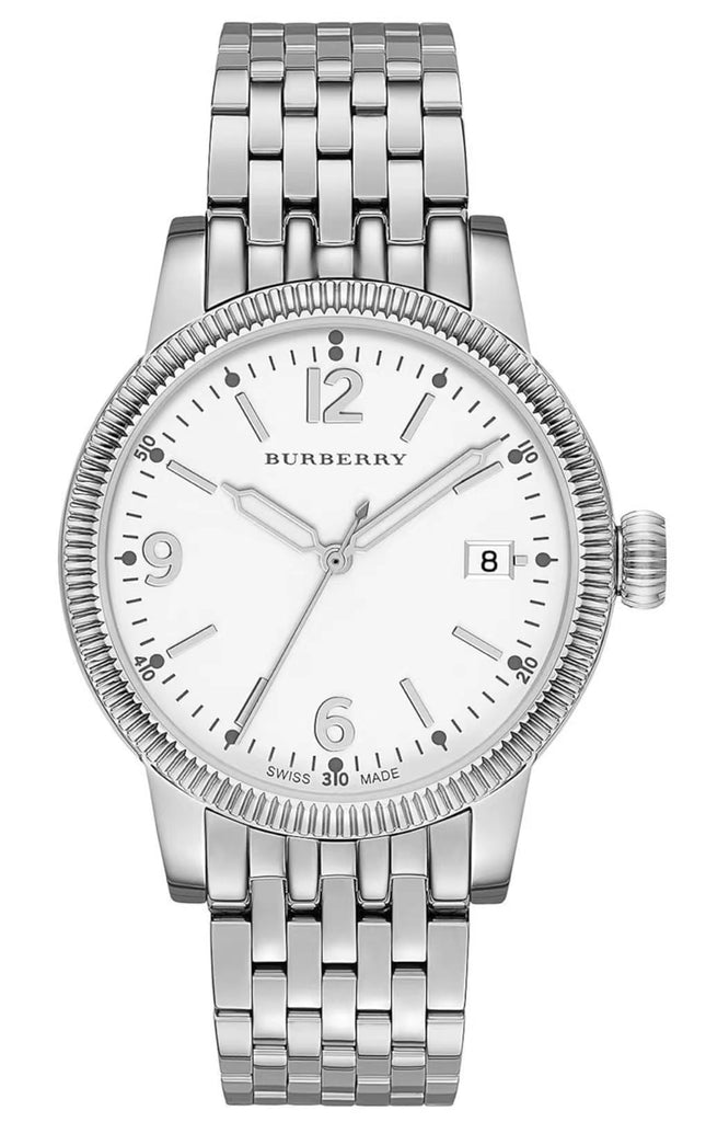 Burberry Analog White Dial Silver Steel Strap Watch for Women - BU7838