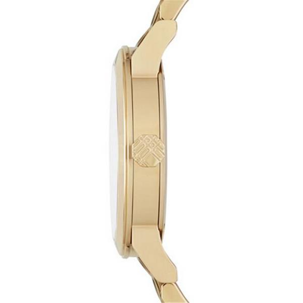 Burberry Men’s Swiss Made Quartz Black Check Stamped Leather Strap Gold Dial Men's Watch BU9032 - Dawson Watches #2
